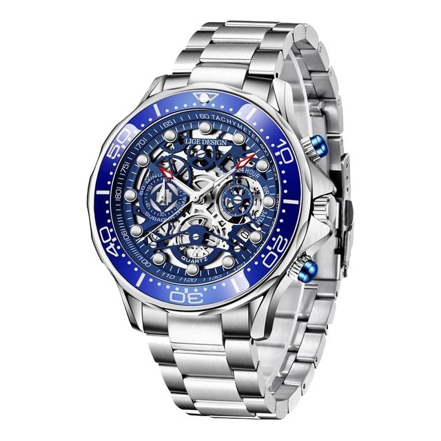 Montre LIGE 8948 Noir & Or