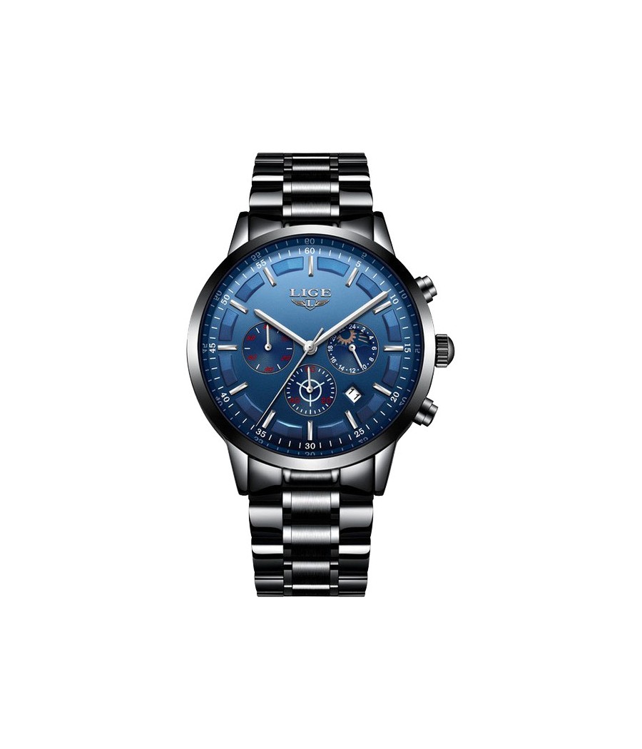 Montre LIGE 9877 Bleu & Noir