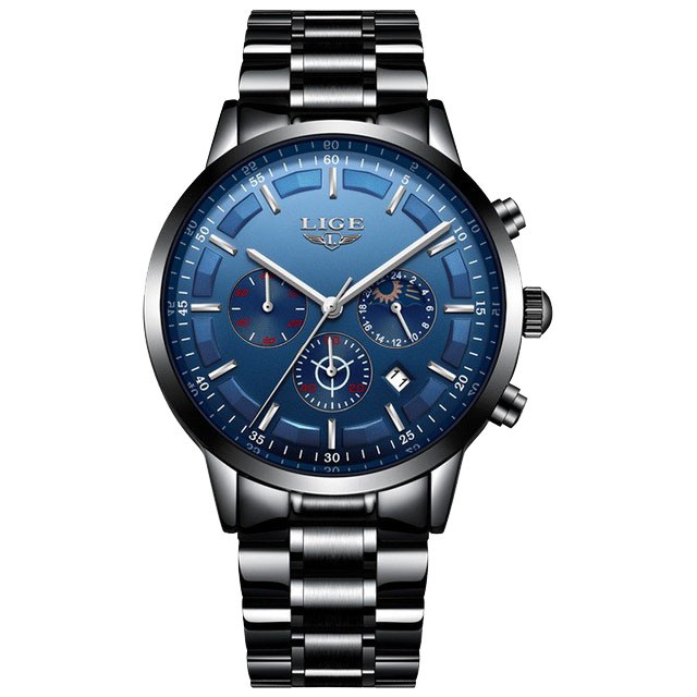 Montre LIGE 9877 Noir & Or