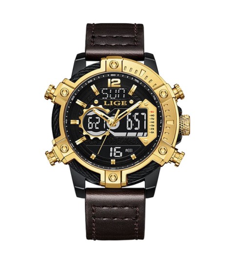 Montre LIGE 8940 Noir & Or