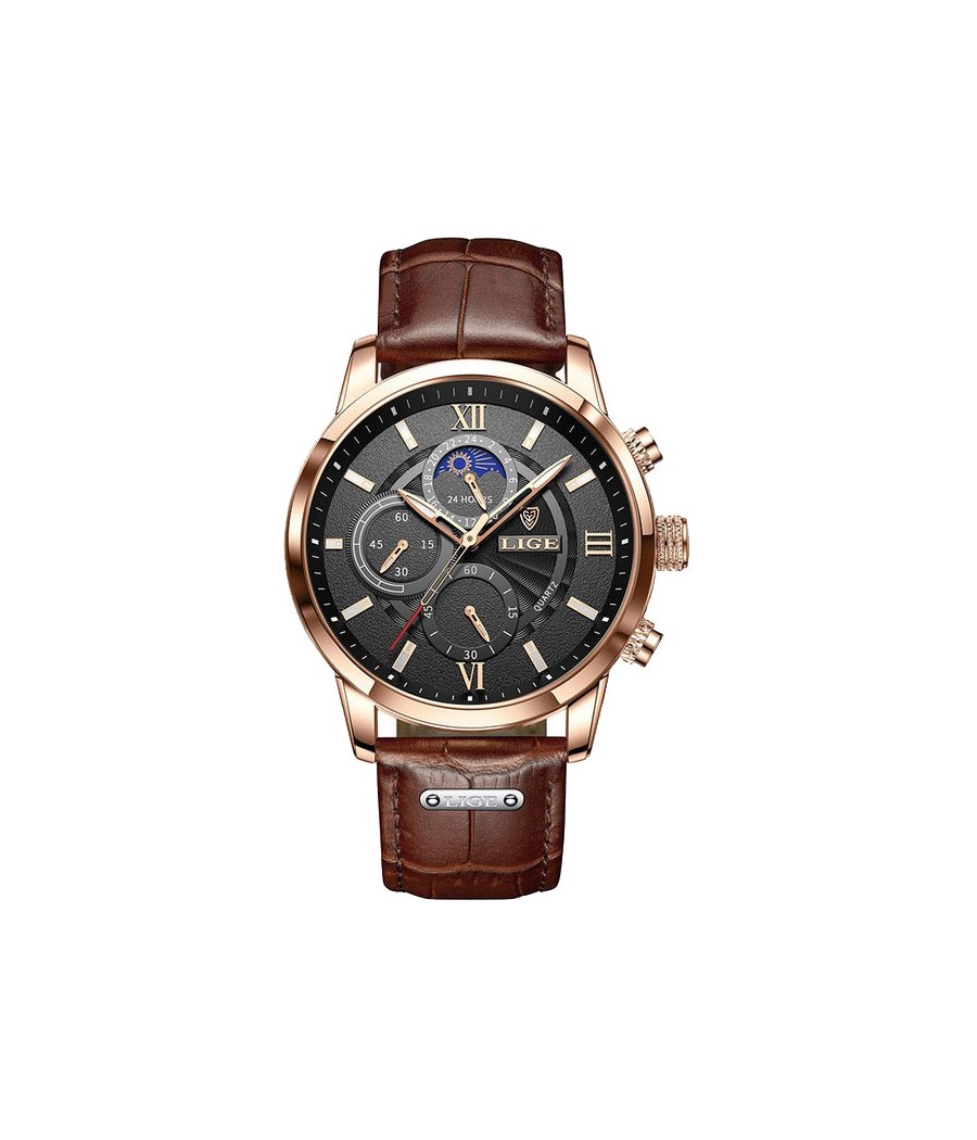 Montre LIGE 8932 Noir & Or