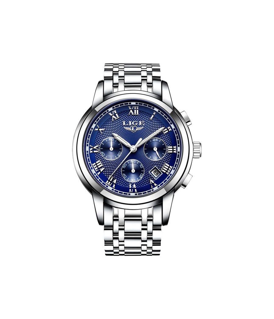 Montre LIGE 9849 Bleu & Argent
