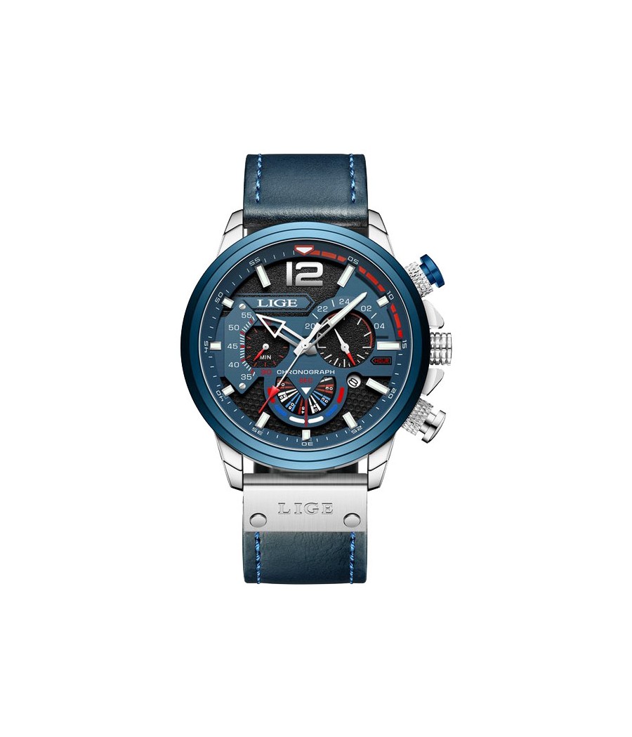 Montre LIGE 8959 Bleu & Argent