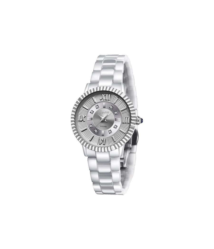 Montre SUNKTA 6632 Blanc & Argent