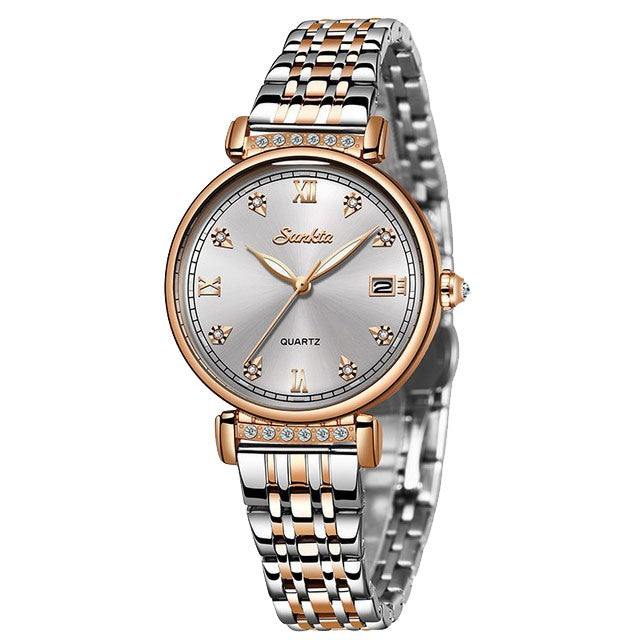 Montre SUNKTA 6672 Blanc & Or