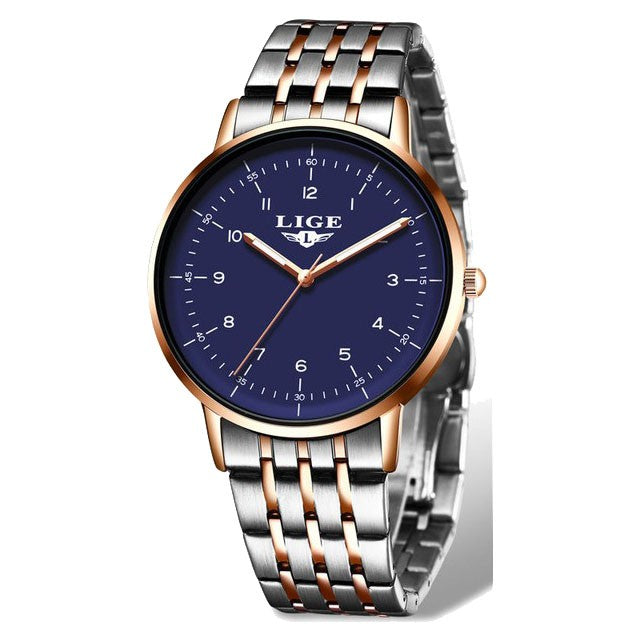 Montre LIGE 10032 Bleu & Or
