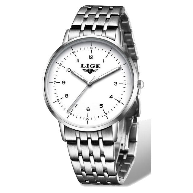Montre LIGE 10032 Blanc & Argent