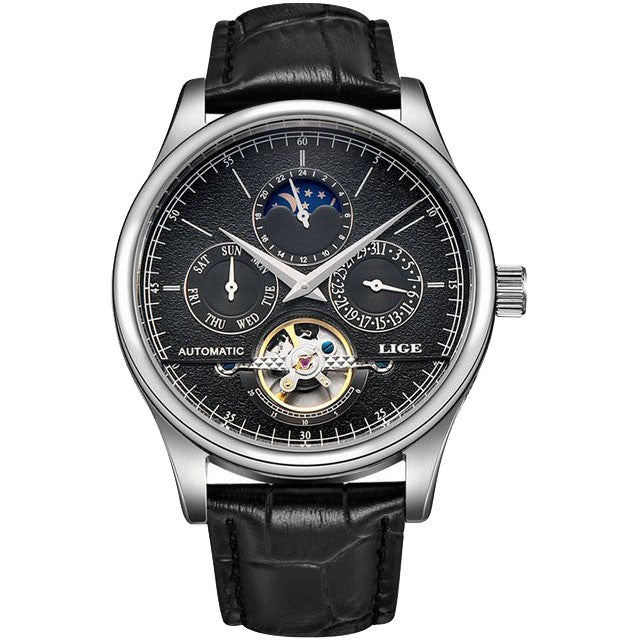 Montre LIGE 6826 Noir & Argent