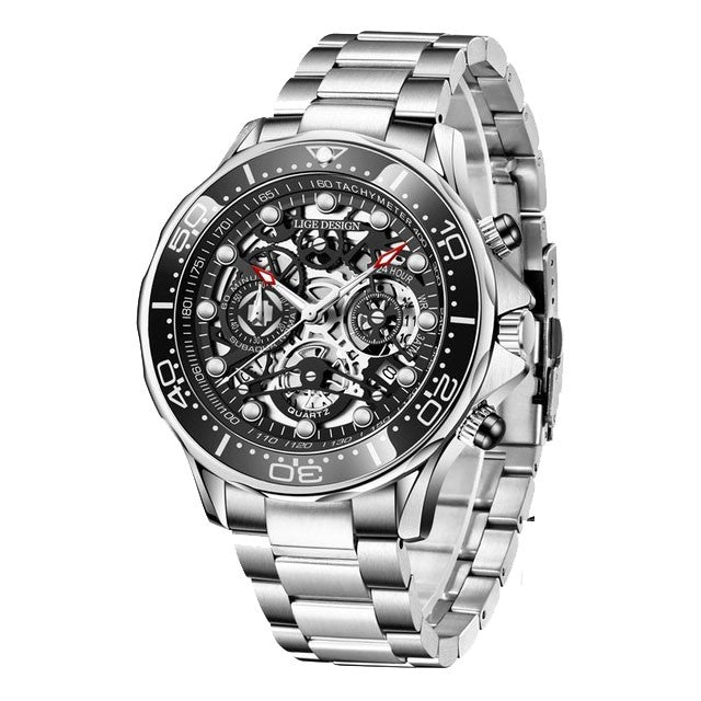 Montre LIGE 8948 Noir & Argent