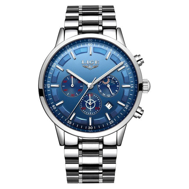 Montre LIGE 9877 Bleu & Argent