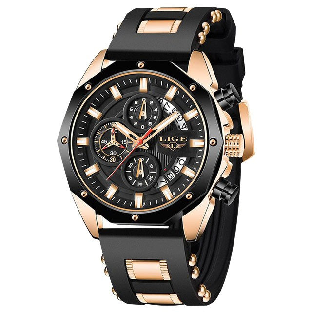 Montre LIGE 8908 Noir & Or