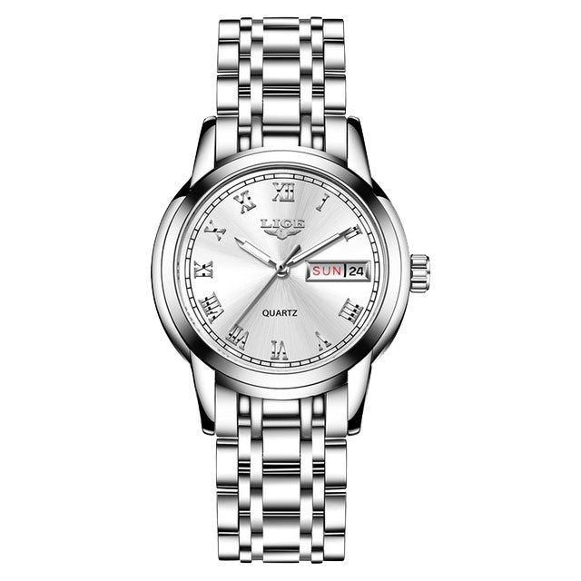 Montre LIGE 10007 Blanc & Argent