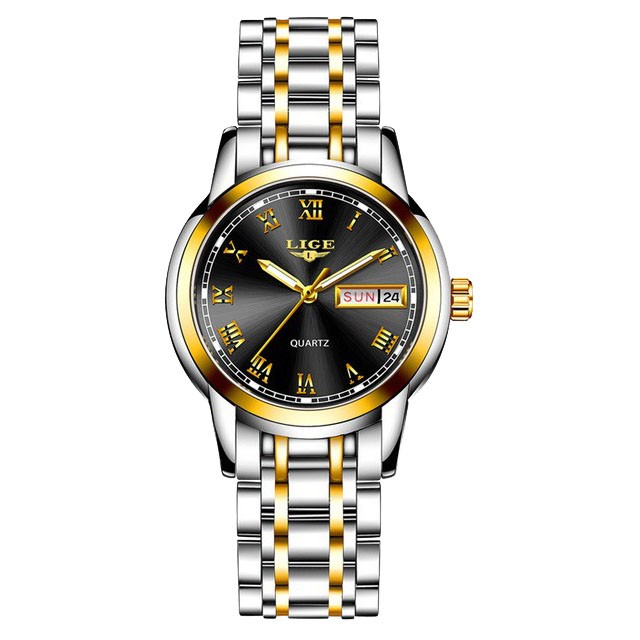 Montre LIGE 10007 Noir & Or