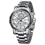 Montre LIGE 9902 Blanc & Argent