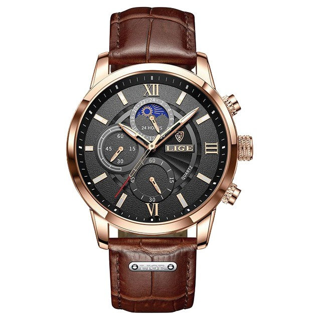 LIGE 8932 Watch Black & Gold
