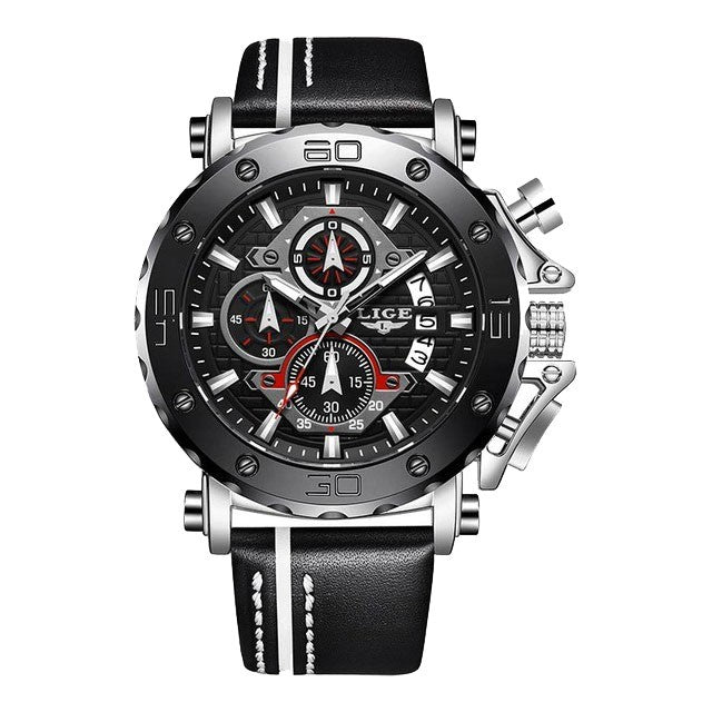 Montre LIGE 9996 Noir & Argent
