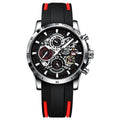 Montre LIGE 8977 Rouge & Argent