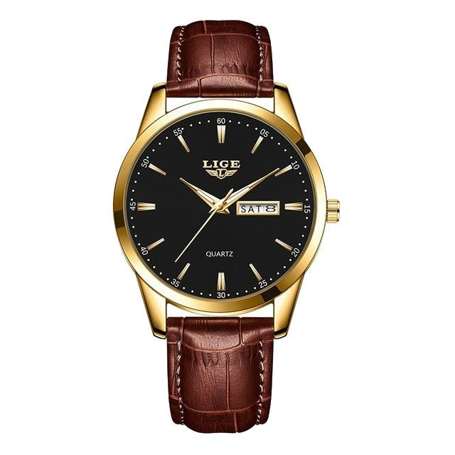Montre LIGE 8970 Noir & Or