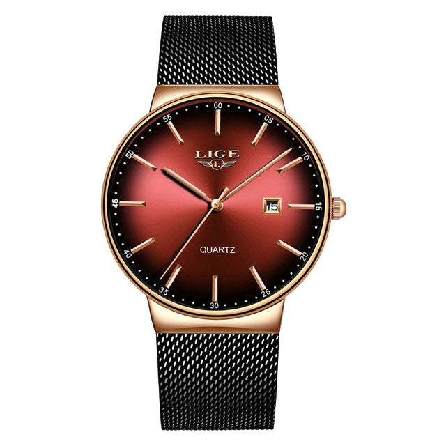 Montre LIGE 9938 Rouge & Or