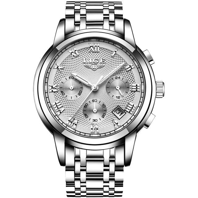 Montre LIGE 9849 Blanc & Argent