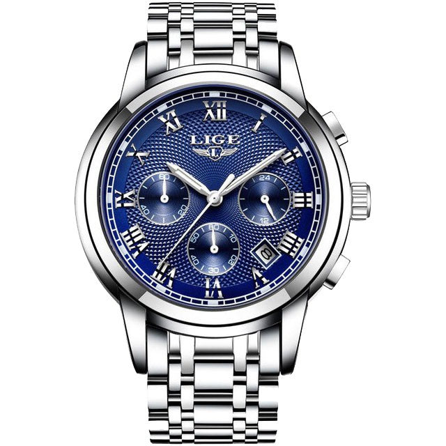 Montre LIGE 9849 Bleu & Argent