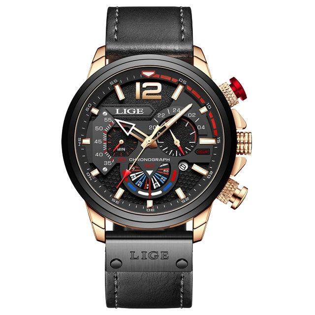 Montre LIGE 8959 Noir & Or