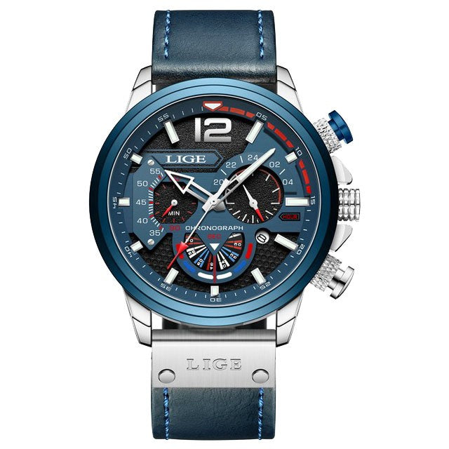 Montre LIGE 8959 Bleu & Argent
