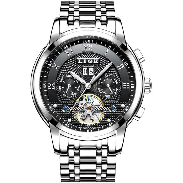 Montre LIGE 9841 Noir & Argent