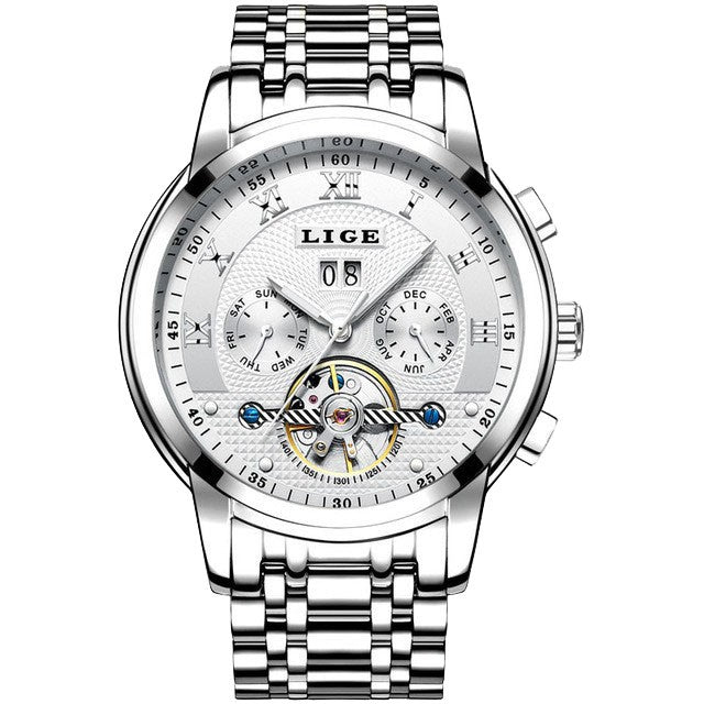 Montre LIGE 9841 Blanc & Argent