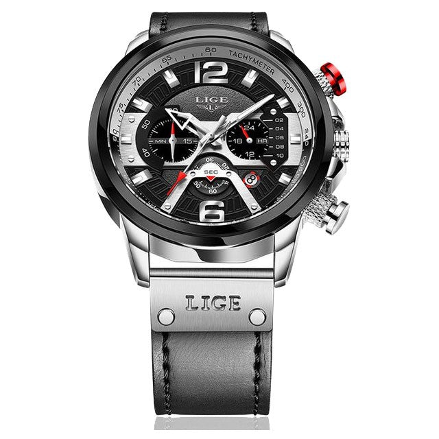 Montre LIGE 8917 Noir & Argent