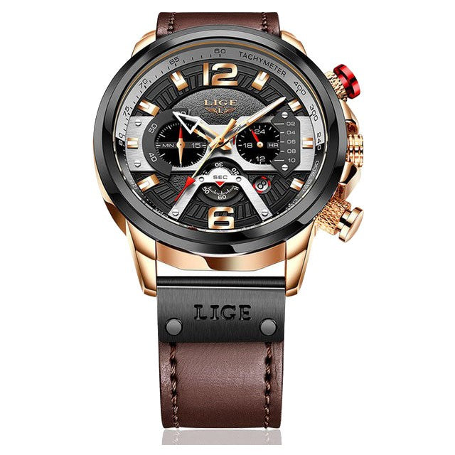 Montre LIGE 8917 Noir & Or