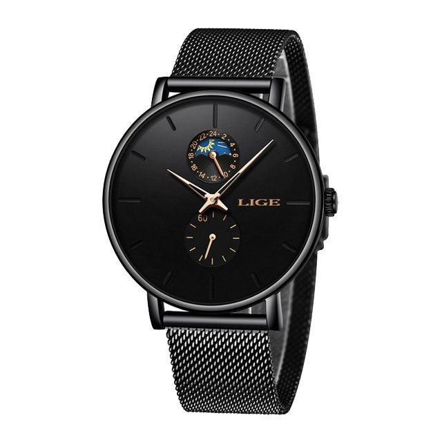 Montre LIGE 9955 Noir & Or