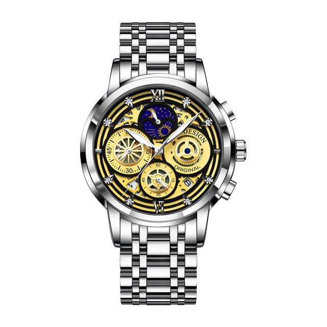 Montre LIGE 8942 Noir & Argent