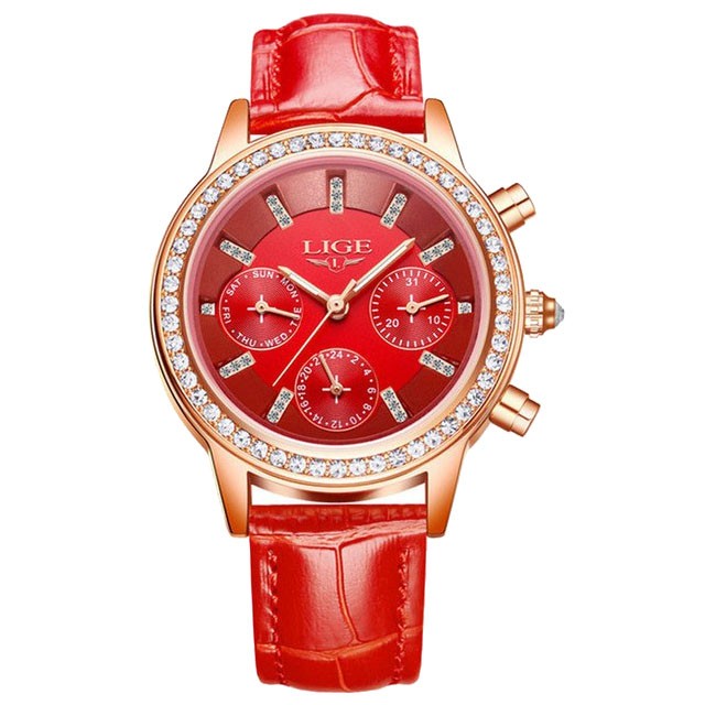 Montre LIGE 9812 Rouge