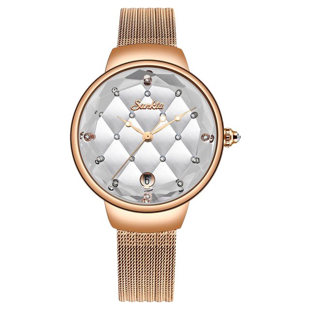 Montre SUNKTA 6633 Blanc & Or
