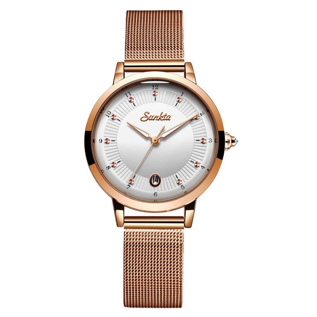 Montre SUNKTA 6671 Blanc & Or