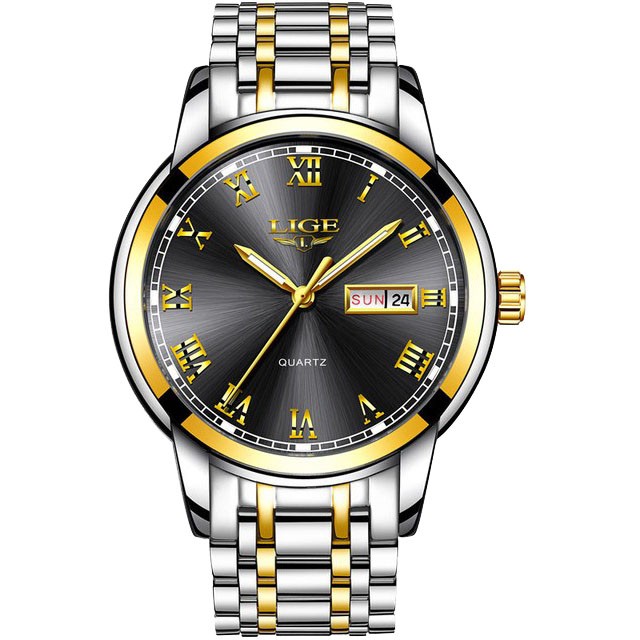 Montre LIGE 9846 Noir & Or