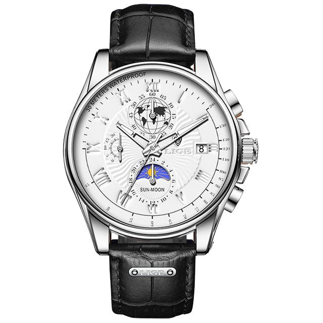 Montre LIGE 8975 Noir & Blanc